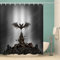 MOXINO Schädel Duschvorhang Anti-Schimmel 240x200 cm Polyester Stoff Textil Waschbar Badewanne Badvorhang 3D Gothic Totenkopf Shower Curtain Wasserdicht Badezimmer Vorhänge mit 12 Haken
