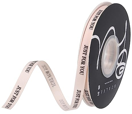 sourcing map 10mm(3/8) 50 Yard Personalisiert Satinschleife Pastell Rosa Ripsband Schleife für Geschenkpapier Hochzeit Blumensträuße Gedruckt Nur für Sie