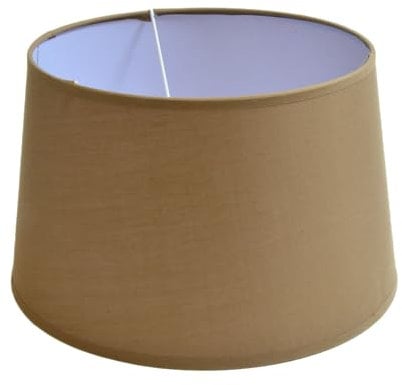 Lampenschirm rund aus Stoff H 18 x Ø 30 cm für Tisch - Stehlampen (hellbraun)