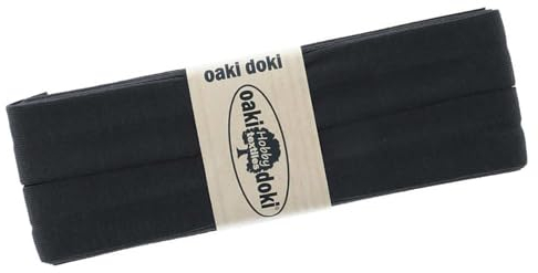 Schrägband Jersey 3m Breite 20mm Oaki Doki Tricot de Luxe Einfassband elastisch über 80 Farben, Farbe:anthrazit