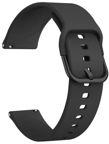 Mugust Bracelets de Montres Silicone, Remplacement Dégagement Rapide pour Femme Homme (20mm, Z-Noir)