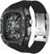 GUODONGMEI Para Apple Watch Ultra 49mm Fibra de carbono+Caja de reloj de aleación de titanio, pulsera de goma de flúor para iWatch Ultra/Ultra 2 Kit de modificación Accesorios (RM7006-Titanium Alloy