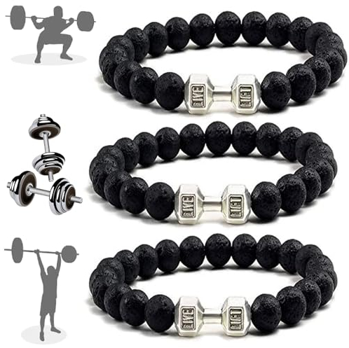 Oveallgo 3 Stück Hantel-Armband, Hantelarmband, Gym-Armband, Gym-Schäkel-Hantel-Armband, Gewichtsarmband Für Männer, Dumbbell Bracelet (Paket-2)