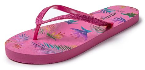 JOMIX Tongs Femme nu-pieds Légères Tongues Femme Sandales Femme en Caoutchouc EVA pour Mer Piscine Maison (Fuchsia, 39)