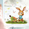 Wandtattoo Loft Fensterbilder Frühling Selbstklebend Hase mit Schubkarre Motiv – A4 Bogen, Wiederverwendbar – Deko Frühling, Frühlingsbild Fenster, Fensterdeko Frühling, Fensterbild Ostern