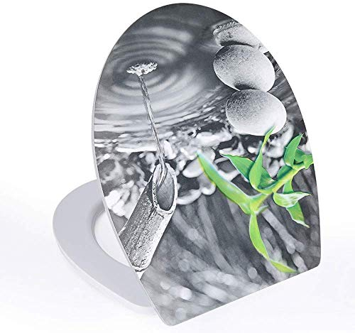 Antibakterieller Toilettensitz, 3D-Wassertropfen, Harz, ultrabeständiger Toilettendeckel für U/V/O, 38 x 45,3 cm