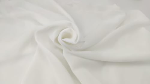 Stoff-Kollektion - Chiffon Stoff Meterware aus Polyester - Feinfaseriger Chiffonstoff, leuchtende Farben & 150cm breit – Ideal zum Nähen, für Bekleidung, als Dekostoff etc. - Weiß