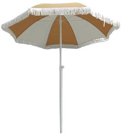 200cm Parasol Plage avec Franges Parasol de Jardin Exterieur, Portable Parasol Inclinable, Hauteur Réglable, Parasol Balcon