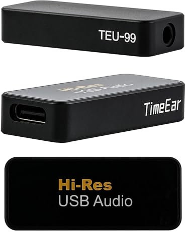 TimeEar High-Performance USB-C DAC Mini Portable Decoding Headphone Amplifier for Moblie Phones/PC/Laptop/Car/Home Audio(Black)