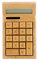 Calculatrice de bureau en bambou à 12 chiffres avec écran LCD et rouleau de papier à piles