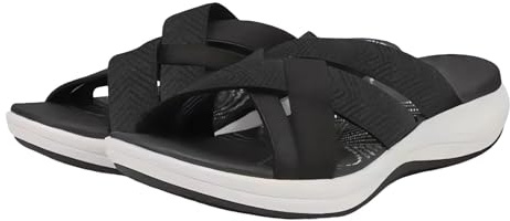 Orthopedic Sandals for Women, Arch Support Slippers with Cushion Walking Comfort, Plantar Fasciitis Relief, Ladies Summer Wedge Platform Sandals (Black, 40)