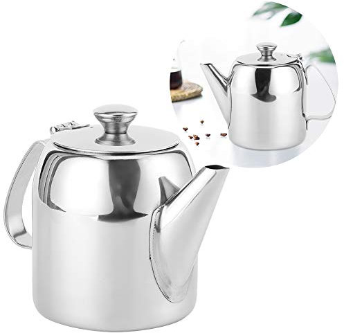 WPKD BLUEIY Stainless Steel Teapot Kettle,Stove Top Kettle,Coffee Pot,Home Office Silver Cold Short Spout Water Pot for Camping, Restaurant Kitchen (20 Ounces (About 500ML))
