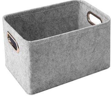MagiDeal Aufbewahrungsbox für Haustierspielzeug, Filz-Aufbewahrungskorb mit Griffen, große Hundeleckerli-Organizer-Boxen für Leinen, Hundebekleidung und, Hellgrau