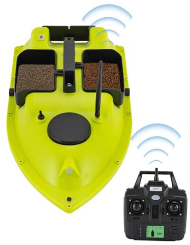 Futterboot Angeln, 52W 600m Entfernung GPS RC Wireless-Köder-Boot, 10000rpm Dual 390 Motoren Köderboot, Angelköderboot 2x5200Mah Batterien 99 Positionierungspunkte/Licht-Gürtel (LED-Licht Gürtel Stil)