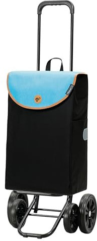 Andersen Einkaufstrolley - klappbar - 44 Liter - 4 Räder - höhenverstellbar - belastbar 50 kg - Stahlgestell - Trolley - Quattro Shopper Lova blau