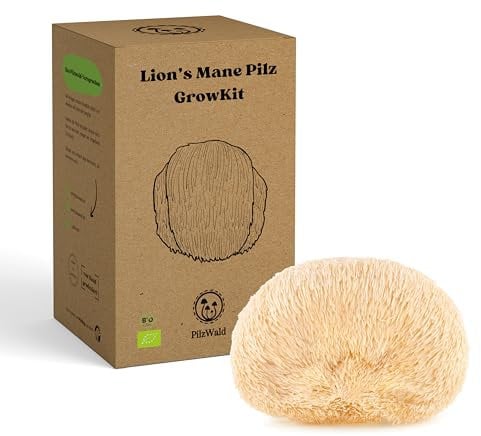 PilzWald Pilzzuchtset GrowKit - Pilze selber züchten - Pilzzucht Set für Anfänger mit Sprühflasche & Bilder-Anleitung - Haus & Garten (Lions Mane)