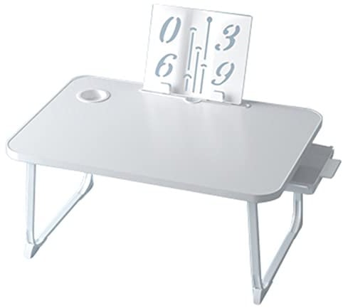 JLLIOLKY Portable Laptop Bed Table,Folding Lap Desk Laptop Bed Tray Desk with Storage Drawer,Lap Tablet Desk Tray Table,Laptop Stand for Reading Breakfast Home Office,L70cm Fashionable