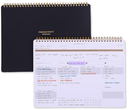 Produktivitäts-Wochenplaner: Hochwertiger 54 Blatt Armaturenbrett-Notizblock mit 6 Fokusbereichen, um Aufgaben für Ziele, Projekte, Kunden, Akademiker oder Mahlzeiten aufzulisten. Organisieren Sie
