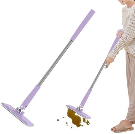 Small Mop - Rotating Small Flat Dust Mop Automatic Cloth Changing | Floor Mopping | Push-Pull Handle Flat Mop for Easy Use | Wall Mounted Wet Dry Mop Floor Cleaning Tool for Kitchen Bathroom