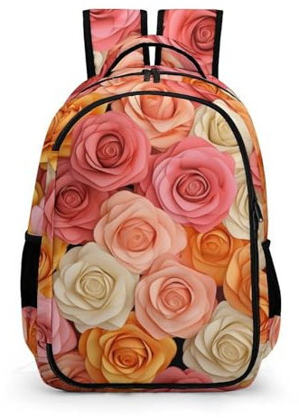 TPISLI Ranzen Mädchen 5 Klasseranzen Rosen Kinder Schultasche 7 Jahre Schulranzen Mädchen 1. Klasse Blume Leichter Reise Outdoor Freizeit