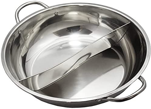 XWBLDBDFC Faitout épais en acier inoxydable pour cuisinière à induction, grande capacité, peut contenir deux types de base de soupe - 40 cm