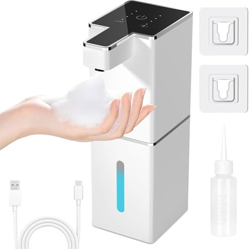 RDDAIPE 380ml Dispensador Jabon Espuma Automático, Dispensador Jabon Automatico, Dispensador de Jabon Automático Pared,Ipx5 Waterproofing Sin Tocar Dispensador Automático Jabon para Cocina,Baño,Hotel