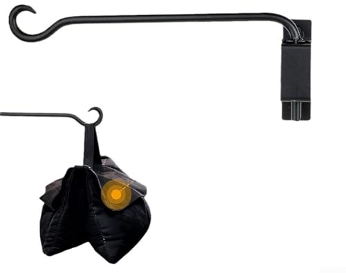 Drehbare Wandhaken für Vogelfutterspender und Windspiele, verschönern Ihren Wohnraum im Freien elegant (Schwarz, 78,9 x 30,5 cm)