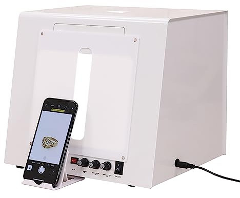 XCSCUK Jewelry Photo Light Box, Photo Studio Photography Light Box, Softbox Dimmable Rotating Turntable,for Jewelry Photography (T30)