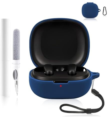 Silicone Protective Case for Anker Soundcore P20i/Anker Soundcore R50i Earbuds - Durable and Eco-Friendly Bluetooth Earphone Cover with Precise Holes - Dark Blue