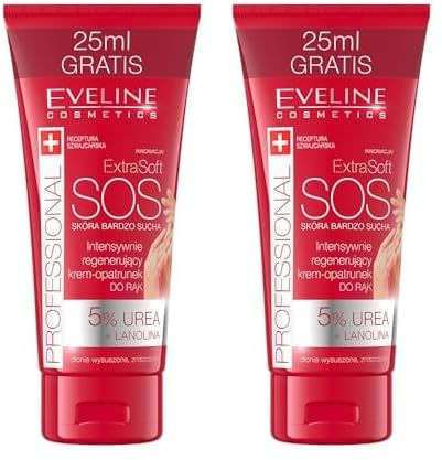 Eveline Cosmetics Extra Soft Intensiv Regenerierende Handcreme-Bandage mit 5% Urea, Lanolin, Hyaluronsäure - Tiefe Feuchtigkeit und Elastizität - 100ml (Packung mit 2)
