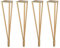 AEGCAOJH Möbelbeine aus Eisen, 4er-Set, 60 cm hoch, Tischbeine für Couchtisch, Esstisch, Bank, Stuhl, Gold-Finish, mit Bodenschonern