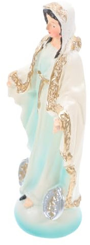 SOLUSTRE Kunstharzdekor Figur Der Jungfrau Religiöses Ornament Für Kirchen Heimdekoration Statue Aus Kunstharz Für Desktop-Dekoration