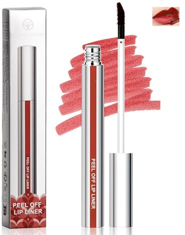 Scarlet Crush Peel Off Lip Liner Stain, Long Lasting Lip Stain, Waterproof Matte Peel Off, Highly Pigmented Tint, Easy Application Liner Tattoo All Day Wear (01#Scarlet Crush)