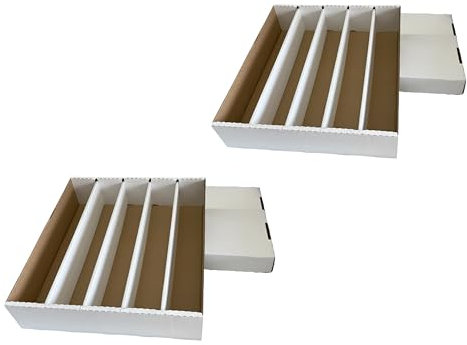 2-Pack • 5000 Count 5-Row Trading Card Storage Box • Woodhaven Trading Firm Brand