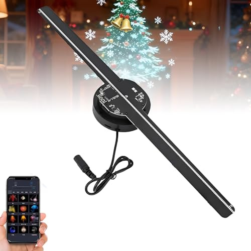 Albero Di Natale Olografico 3d E Proiettore A Ventaglio, 224 Perline Luminose A Led, Per Negozio, Bar, Halloween