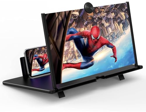 Textiluxe 18 Inch Phone Screen Magnifier,HD Phone Amplifier with Folding Stand Holder Portable Movie Video Game Enlarger 3d Movies Phone Projector with All Smartphones