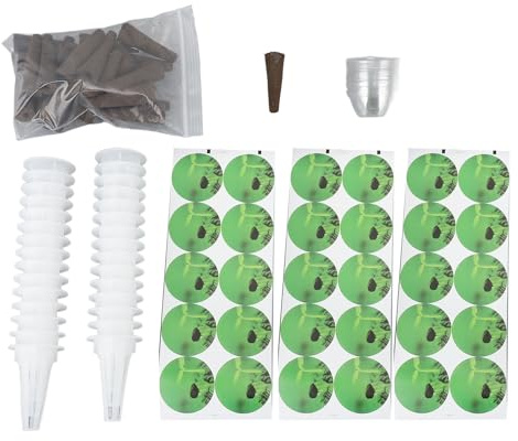 Hydrokultur-Samenkapsel-Set, erdfrei, wiederverwendbar, hohe Wasseraufnahmefähigkeit, mit 30 Wachstumsschwämmen, 30 Körben, Samen-Starterkapseln-Set für den Garten