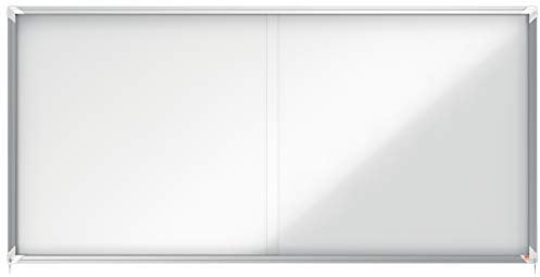 Nobo, Vitrine d'intérieur, Certifiée NF Collectivité et Education, Fond magnétique, 27xA4 1997x967mm, Porte coulissante, Gamme Premium Plus, 1902572