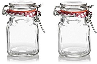 2 x Mini Kilner Preserve Jars With Clip Seal Spice Jars 70ML