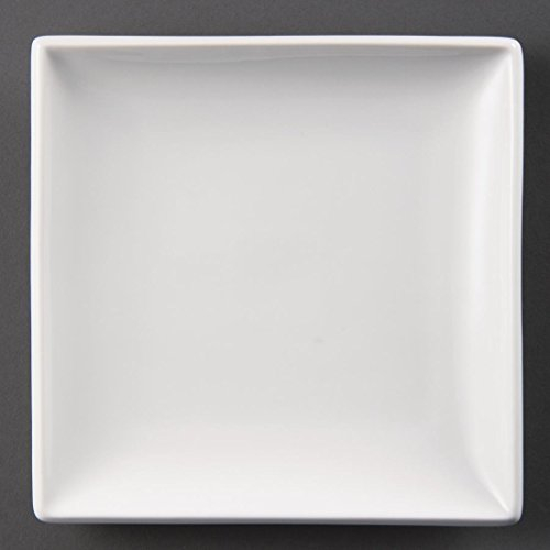 Olympia U154 Lot de 12 assiettes carrées Blanc