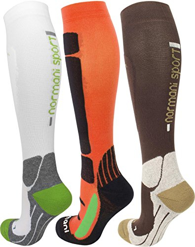 normani Sport Kompressionsstrumpf Compression Running Socks - Kniestrümpfe Farbe Orange/Schwarz Größe 39/42