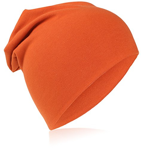 Miobo Kinder Slouch Beanie Mütze,Baumwolle,Unifarbe Orange-48