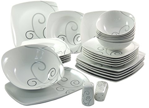 Topkapi 28-tlg Tafelservice Essservice aus Porzellan Dekor Malia-Ann TK-972, für 6 Personen