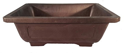 Rectangle Mica Bonsai Training Pot - Superior to Plastic - Won't Break from Freezing or Dropping Like Clay, Earthenware or Ceramic (Exterior Dimensions 9 1/2 x 7 x 3 3/8)
