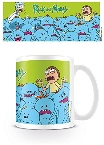 Rick and Morty Kaffeebecher Mr. Meeseeks weiß, 1 Stück (1er Pack)
