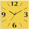 ARTLAND Wanddeko Wanduhr ohne Tickgeräusche Alu Funkuhr 30x30 cm Quadratisch Lautlos 4 Ziffern Farbig Schlichtes Design Gelb S7KB