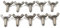 Lot de 10 vis papillon en acier inoxydable 304 M8 x 45