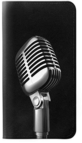 Innovedesire Retro Microphone Jazz Music Flip Hülle Tasche Klappetui für iPhone 7 Plus, iPhone 8 Plus