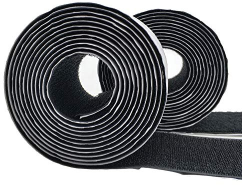 Nastro autoadesivo a strappo lungo 2,5 metri (8,2 piedi) di larghezza 50 mm (2 pollici) - Nero