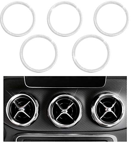 VDARK Zubehör Teile Bling C117 X117 CLA X156 GLA Klasse Belüftungsöffnungen Auslasskappen Abdeckungen Abziehbilder Aufkleber Innen Vorne Klimaanlage Dekorationen AMG Kristall Silber 5St